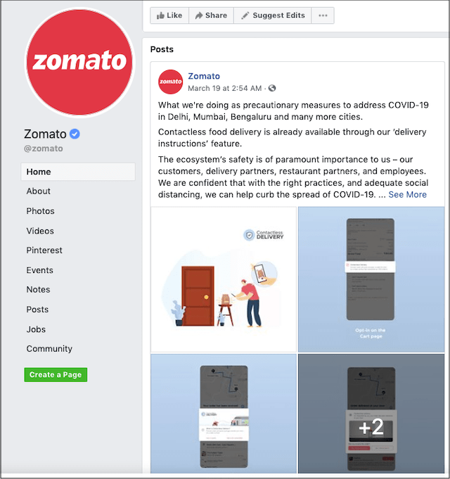 Customer Contact Zomato