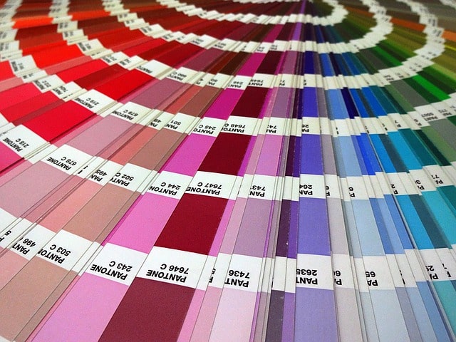 Pantone Color Swatches Splayed Out