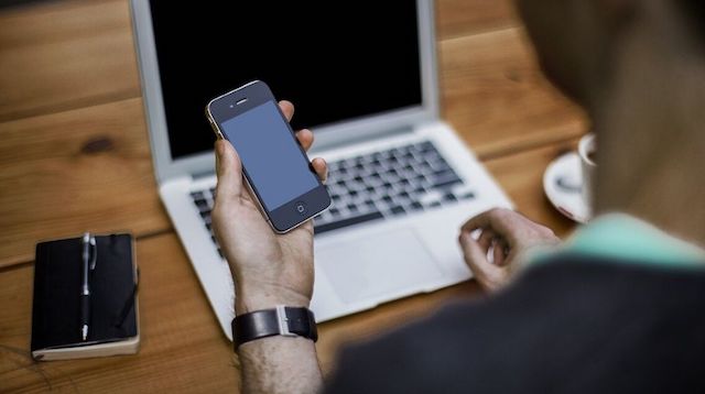 Virtual Assistant Man with Smartphone