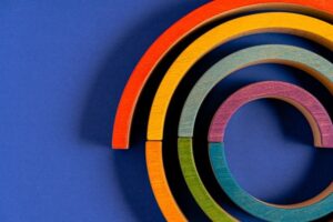 Colourful wooden circles