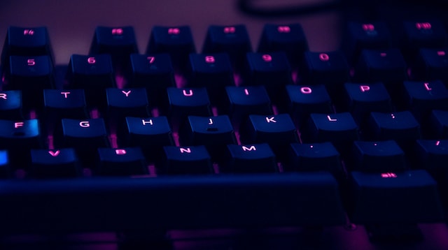 DDoS Attack Purple Keyboard