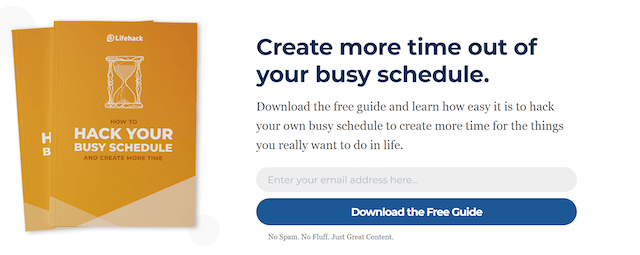 Example of a good squeeze page Lifehack