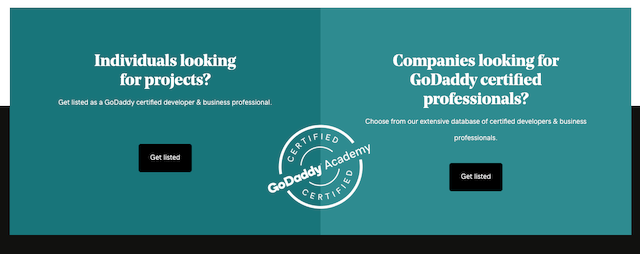 GoDaddy Academy talent list service