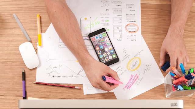 Job Description Developer Overhead View of Man Working at Desk