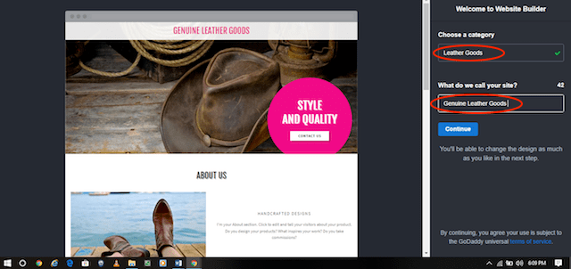 Make a Leather Website Choose Category