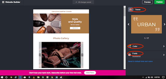 Make a Leather Website Customization View