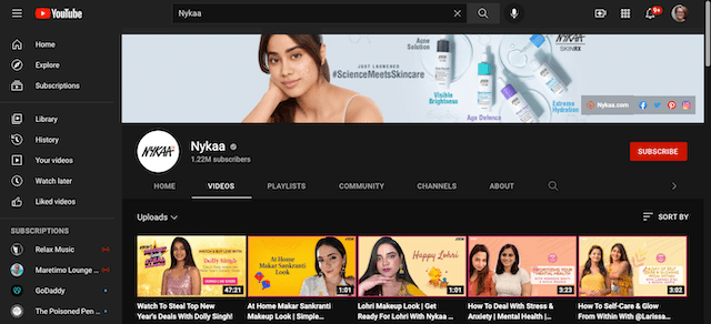 Nykaa YouTube