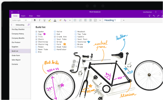 Onenote screenshot