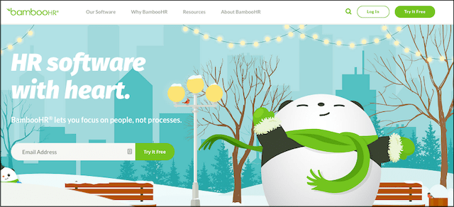 Screenshot of BambooHR home page