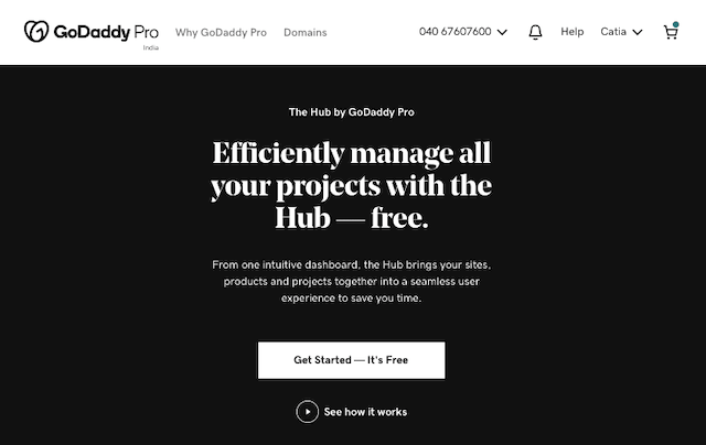 The Hub by GoDaddy Pro home page