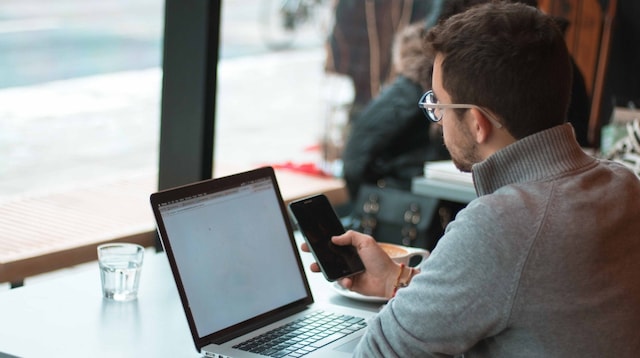 Web Development Projects Developer Working in Cafe