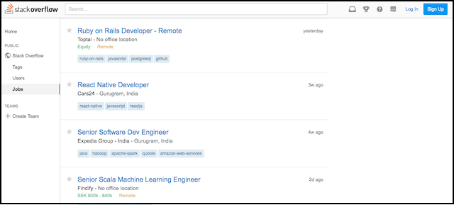 Web Development Projects Stack Overflow Job Board