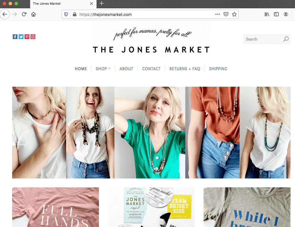 Ejemplo de sitio web seguro: The Jones Market