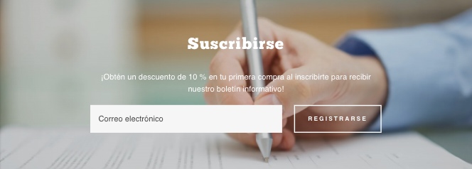 campañas de email marketing: formulario de suscripción