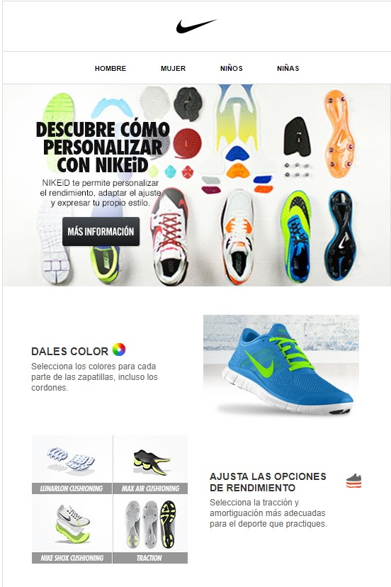 Campaña de email marketing de Nike