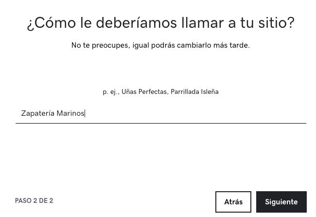 Usa el creador de tiendas online de GoDaddy y ponle nombre a tu marca.