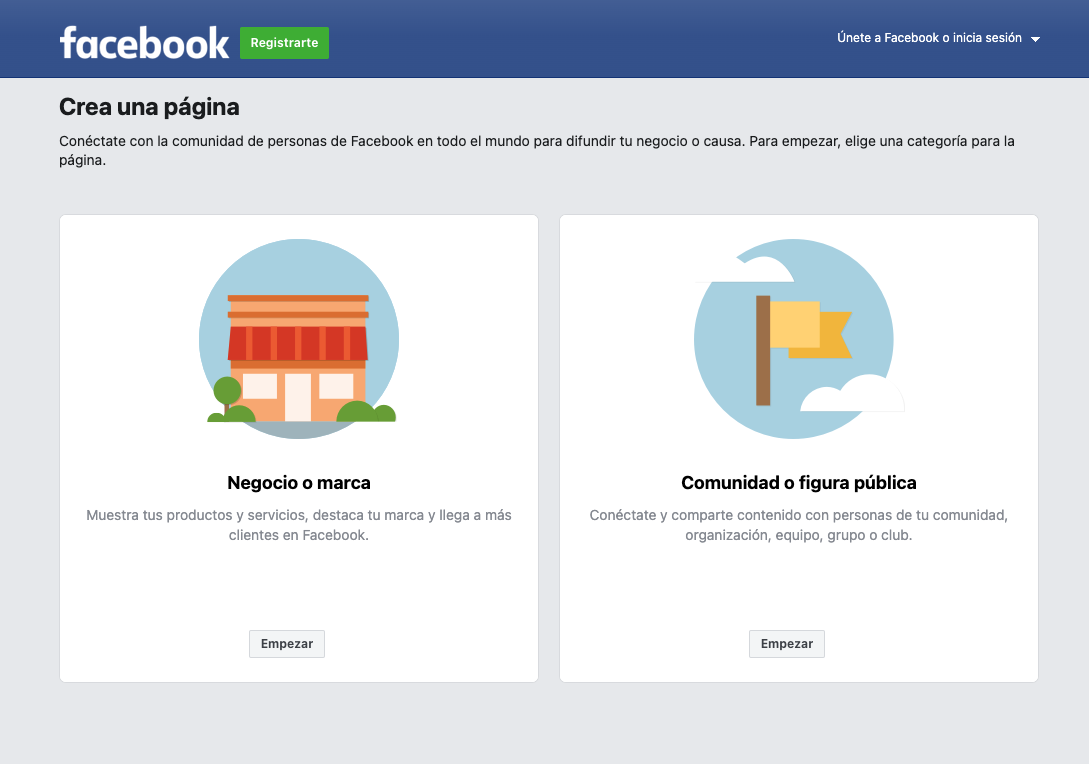 Crea una página de ventas en facebook