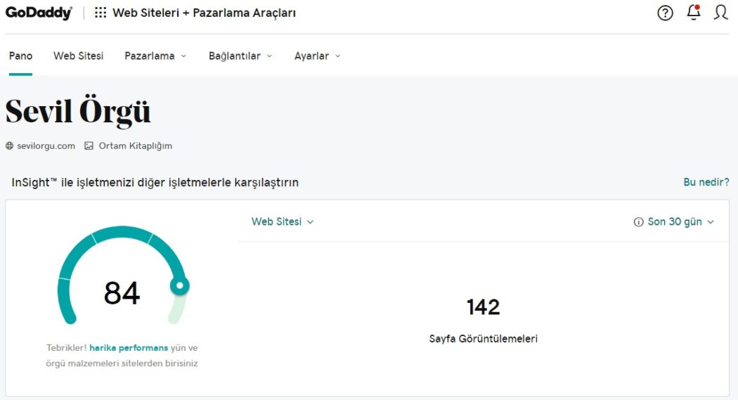 örgü siteleri sevilorgu.com godaddy hazır web sitesi yönetim panosu