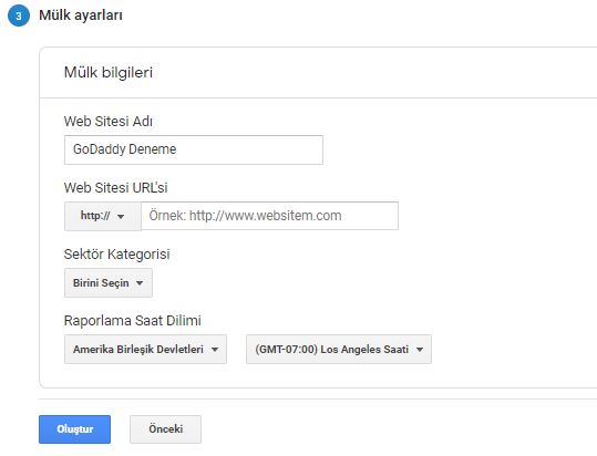 wordpress google analytics mülk ayarları