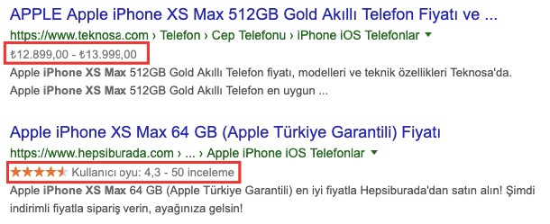 schema işaretlemesi iphone arama sonuçları