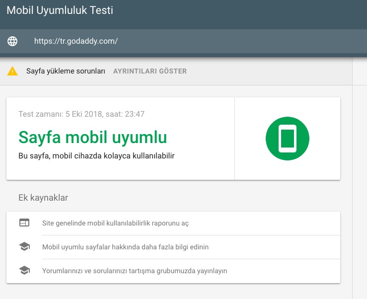 seo nedir Google mobil uyumluluk testi