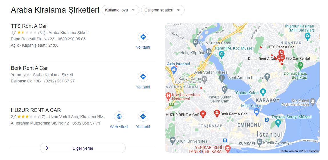 yerel SEO google benim işletmem