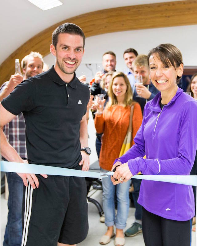 Andrew (left) celebrates the grand opening of ProCare Sports Medicine.