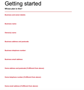 The Prince's Trust business plan template