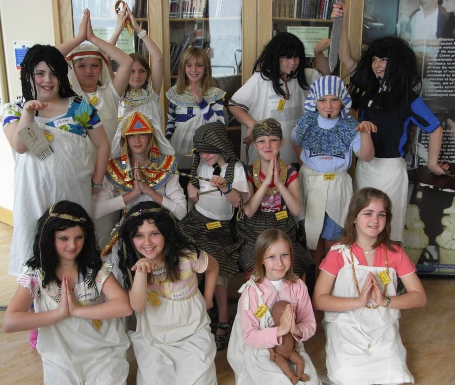 Children dressed up at The Egypt Centre, Swansea, Wales