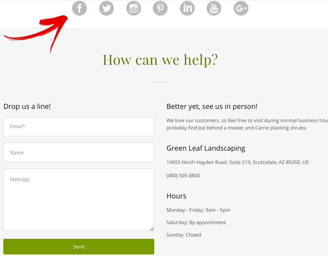 Website Contact Form Social