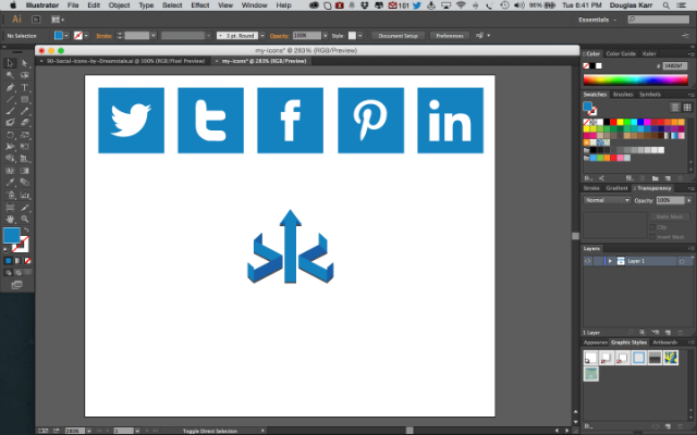 Select recolor on Adobe Illustrator for social media icons