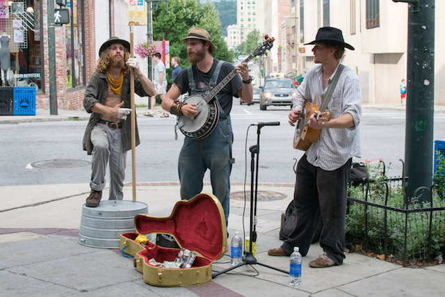 Street band at WordCamp Asheville