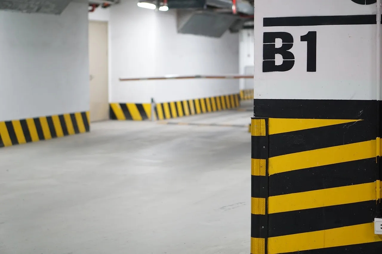 The Interior of an Empty Parking Garage