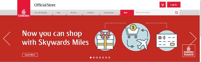 Emirates Online Store Shop with Miles