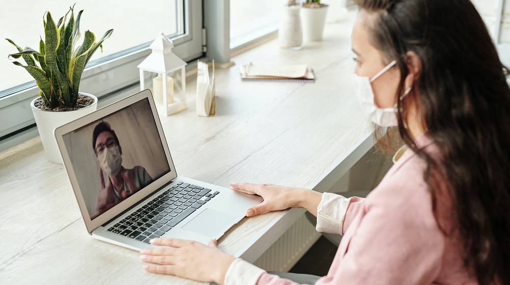 Teleconference call with masked participants