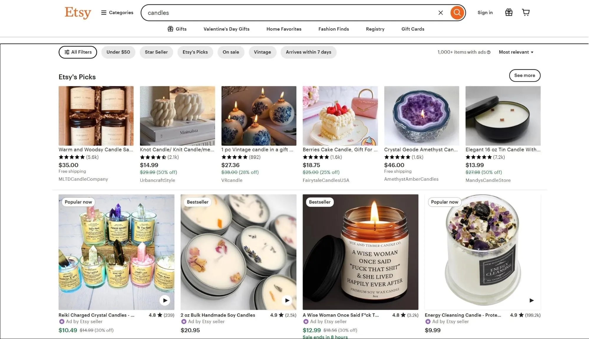 Best Things to Sell on Etsy Candles Search Results