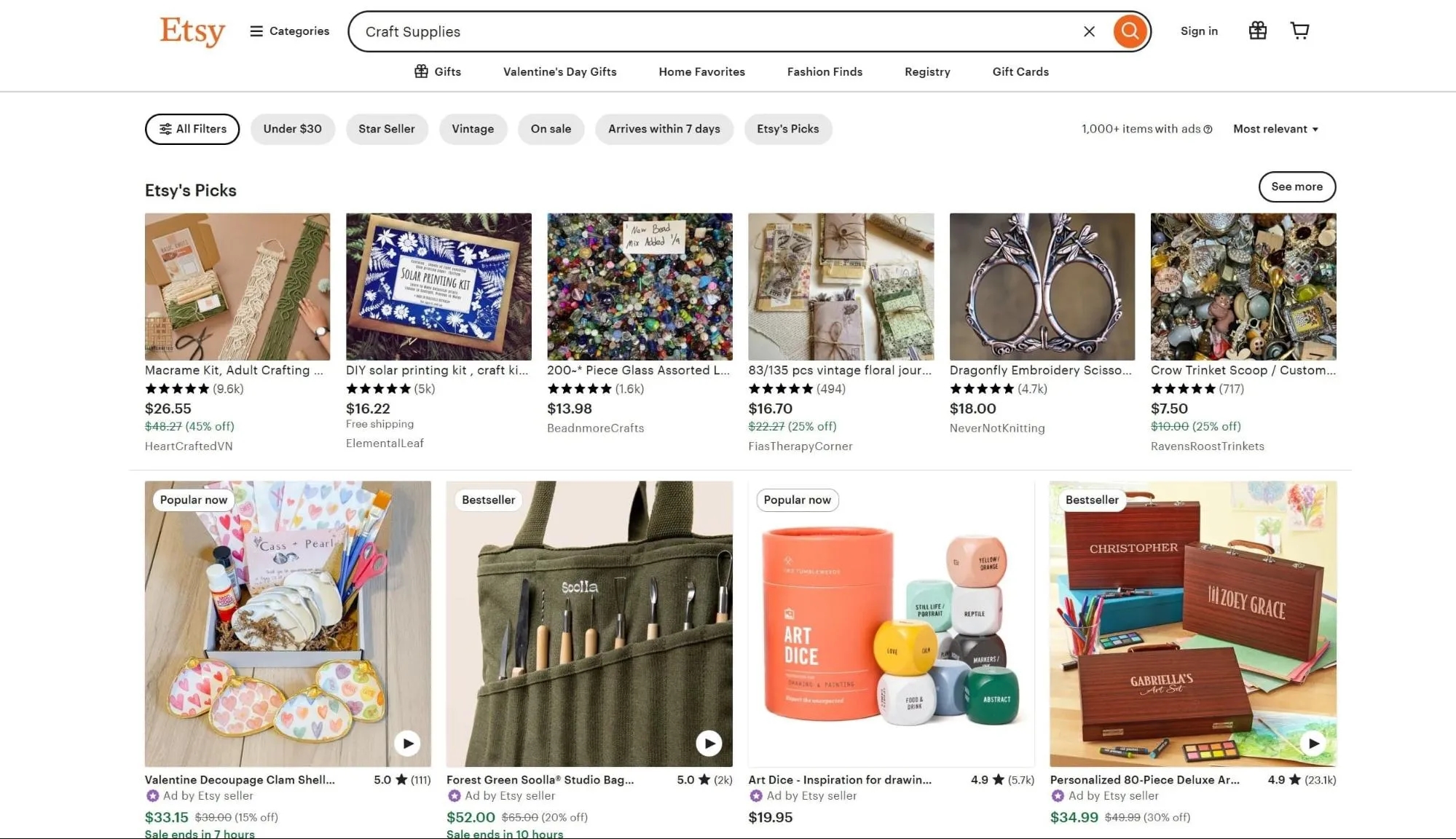 Best Things to Sell on Etsy Craft Supplies Search Results