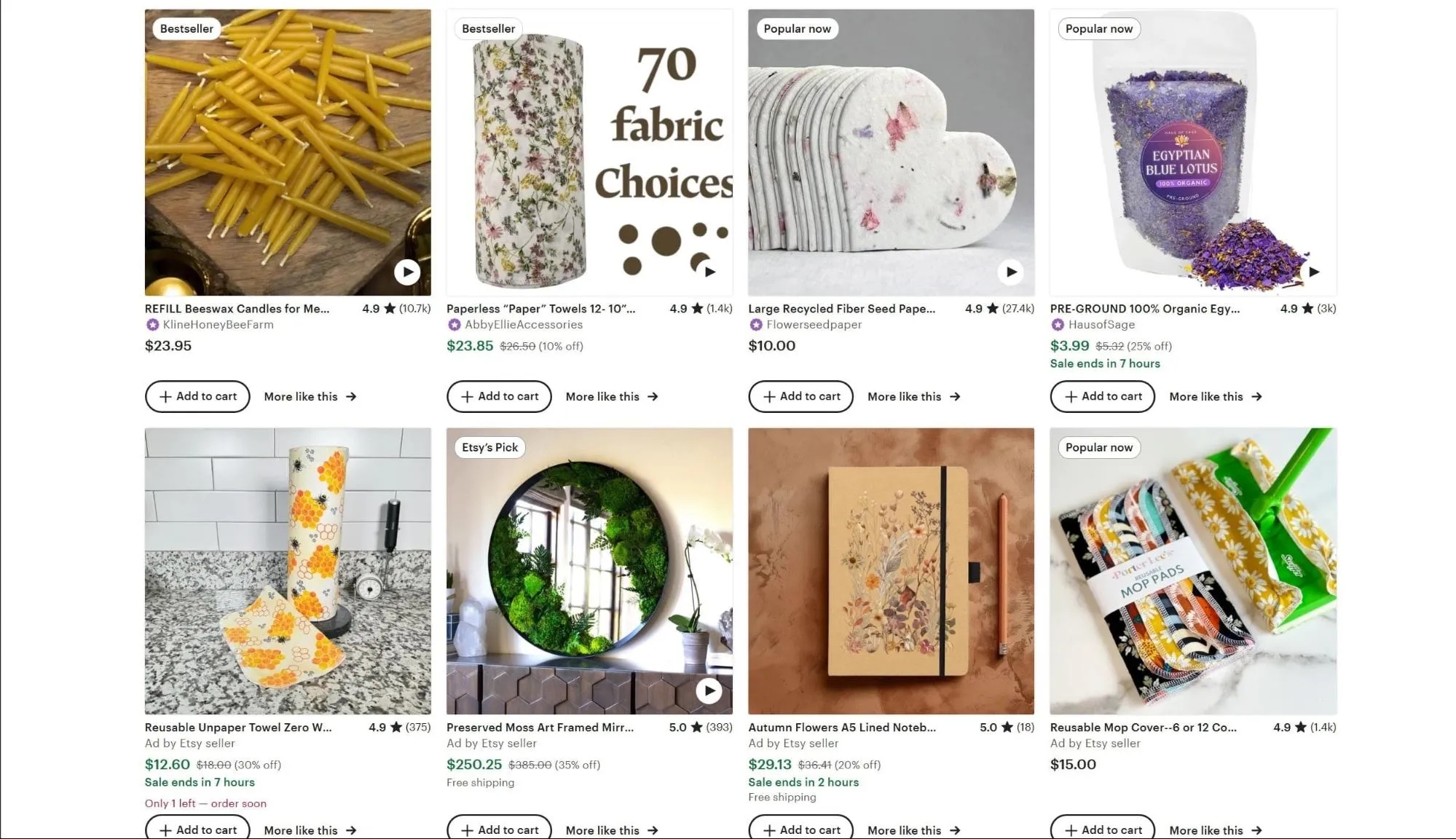 Best Things to Sell on Etsy Eco-Friendly Search Results