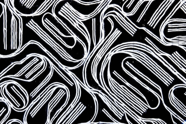 Abstract white lines on a black background