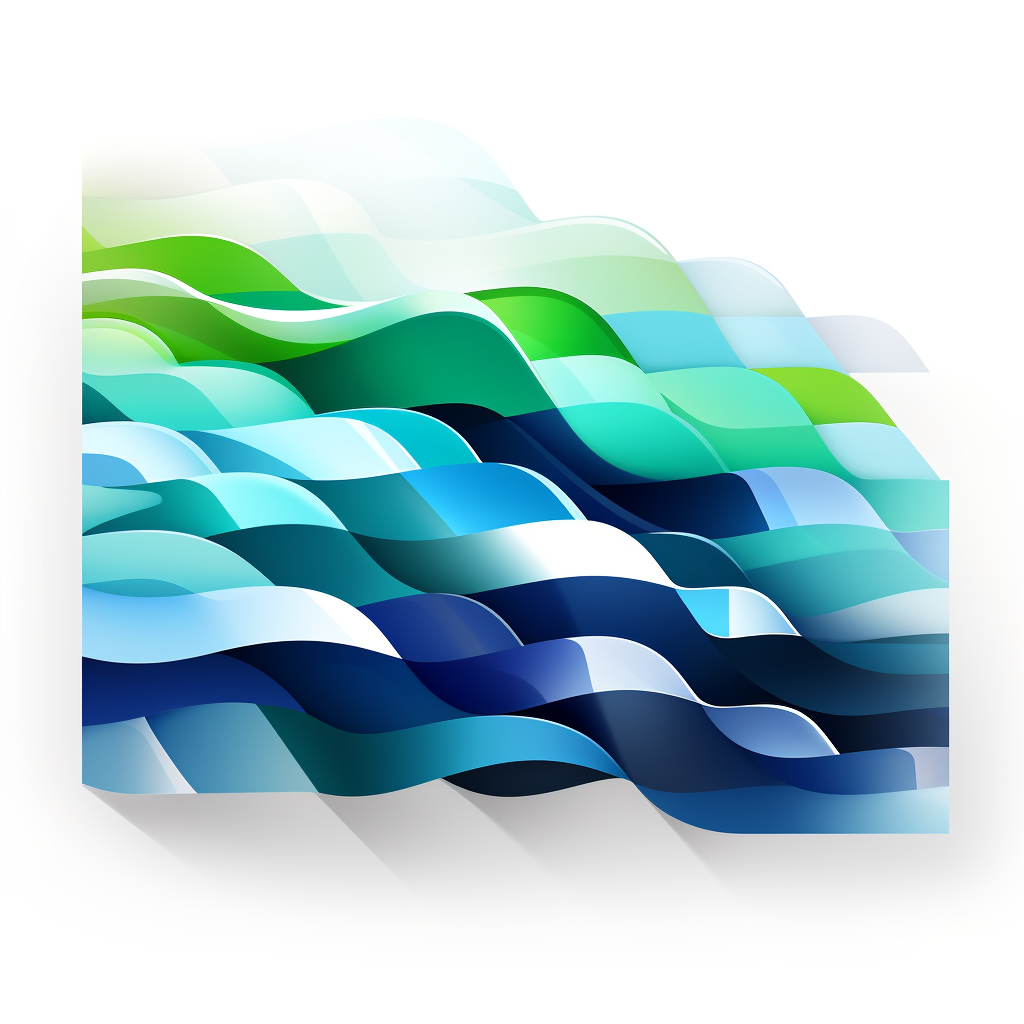 AI art example showing textured waves of green blue and similar colors.