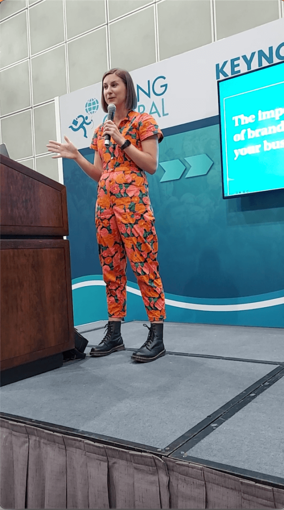 Rachael Powell speaking at The Business Show 2023 in Los Angeles