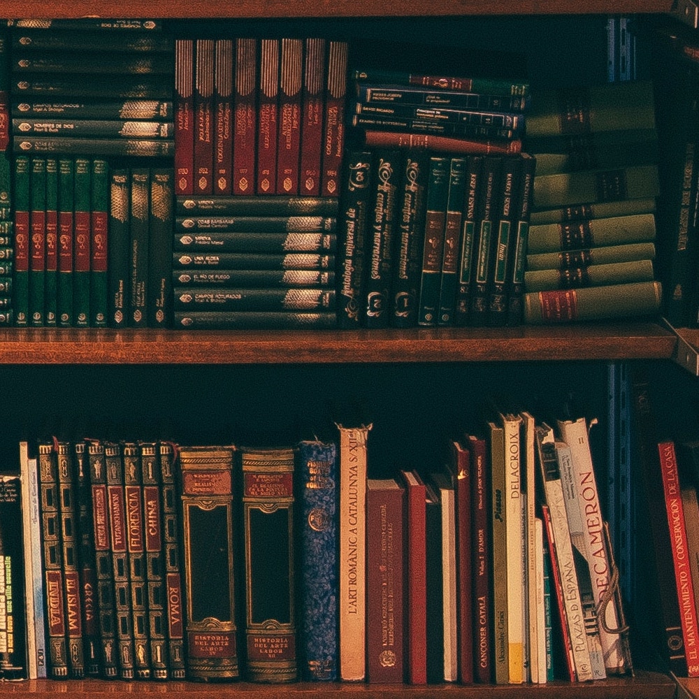 A shelf with books on it