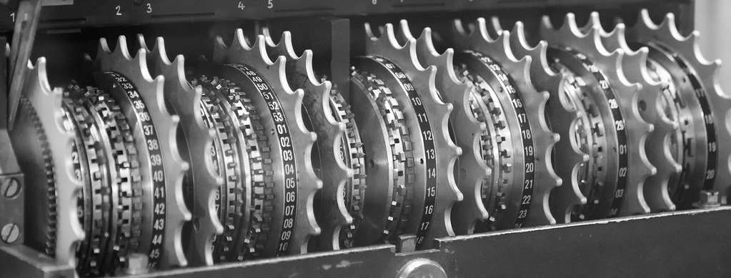 A close-up of gears