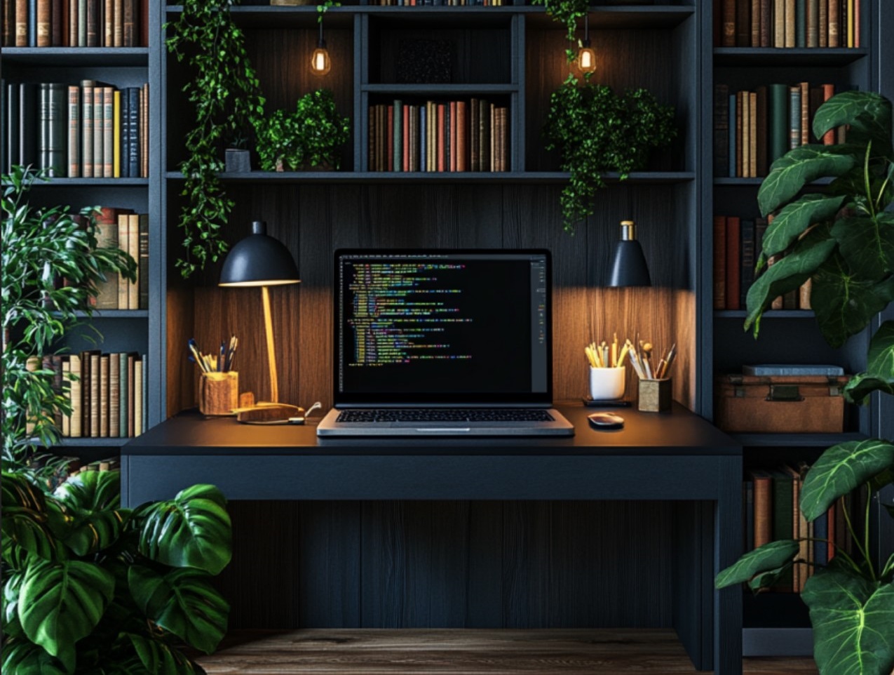 a laptop on a desk