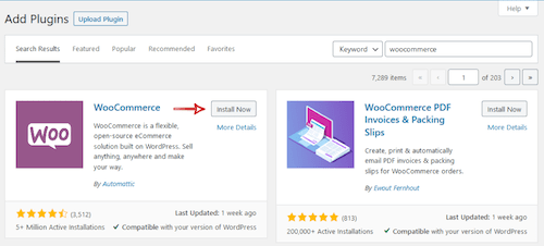 Add WooCommerce Plugin