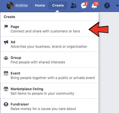 Create Facebook Page