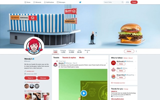 Social Media Networking Wendys