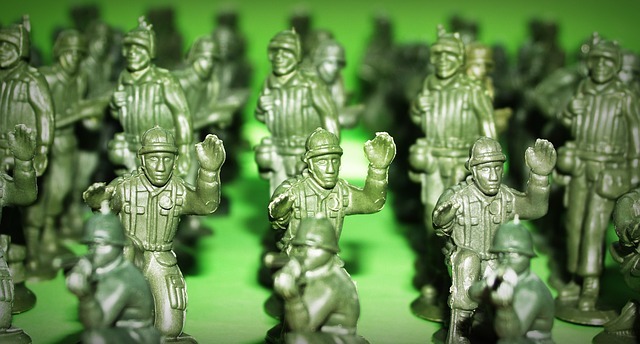 Plastic Army Men in Attack Formation