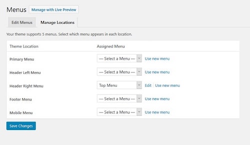 WordPress Dashboard Manage Locations